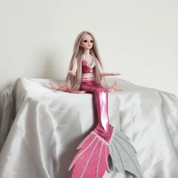 60CM Mermaid Princess Manual BJD Moda Haine de Păpuși Rochie Papusa DIY Jucărie de Copil Născut Machiaj Fata Ob11 Corpul Peruca Papusa Fete