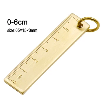 6cm Portabil Cupru Ruler Riglă de Metal breloc Breloc Numărul de Înmatriculare Elaborarea Consumabile Femei Bărbați Cadouri în aer liber, Instrument de Măsurare a