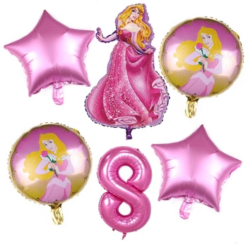 6pcs Aurora, Belle, Alba ca Zapada Șase Baloane Folie Princess Set Duș pentru Copii Ziua de nastere Decoratiuni Petrecere Copii Heliu Bile Jucarii de Aprovizionare