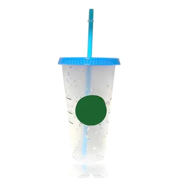 700ml Schimbare de Culoare Ceașcă de Cafea Cana Cu Capac Cu Logo-ul de Paie Cupa Cupe Reutilizabile Pahar de Plastic Finisaj Mat Cana de Cafea Drinkware