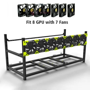 8 GPU de Aluminiu care pot fi Stivuite în Aer liber Miniere Calculator Cadru Platforma Ethereum 7 Fani Miner Minier Cadru Platforma Bitcoin Rack Caz