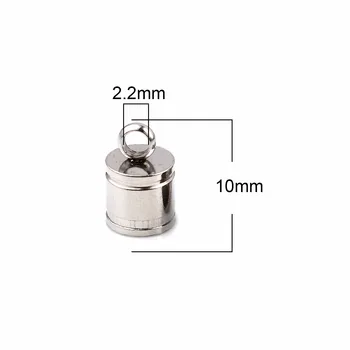 8Seasons din Oțel Inoxidabil Cablu Capace Cilindru de Argint Dungi de Culoare DIY Face Bratari Bijuterii Cadouri(se Potrivește 4mm / 5mm Cablu),10buc