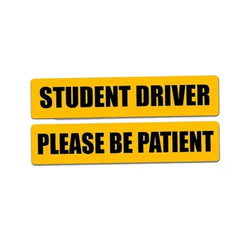 Aliauto 2 X Amuzant Autocolante Auto Student Driver, vă Rugăm să Fie Pacient Accesorii PVC Decal pentru Hyundai I30 Honda Accord Rav4,14cm*4cm