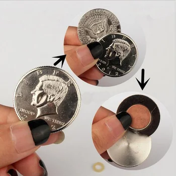 Amuzant ing Monedă Truc de Magie Magnetic Monedă pentru Magician Accesoriu Magic Show 1.18 inch Silver
