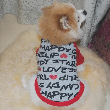 Animal De Casă Pisică Câine Haine Scrisoarea Imprimate Animale De Companie Tricoul Câine Chihuahua Tricou Puppy Bumbac Costume Câine