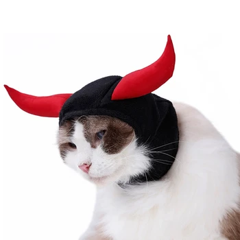 Animale De Companie Pisica Taur Diavolul Cosplay Articole Pentru Acoperirea Capului Catel Pisica Vite Corn Capac Pentru Halloween Petrecere De Crăciun Bentita Dress Up Hat