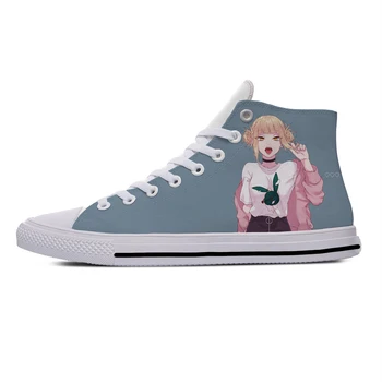 Anime Manga Boku No Hero Mea Academia Himiko Toga Casual Pânză Pantofi de Înaltă Top Respirabil Usoare de Imprimare 3D Bărbați femei Adidas