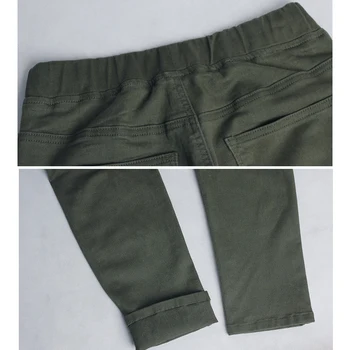 Armata Verde Militar Blugi Motociclist Motor Jeans Pentru Femei Talie Inalta Blugi Skinny Elastic Talie Elastic Denim Pantaloni De Creion Pantaloni