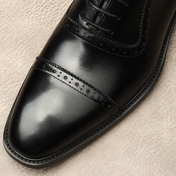 Autentice Din Piele De Mens De Moda Rochie De Pantofi Nunta, Pantofi De Afaceri Dantelă Sus Bărbați Oficială Italiană Negru Culoare Cafea Petrecere De Pantofi Oxford