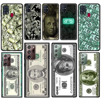 Banii de Dolari proiect de Lege Numerar Ben Franklin Caz de Telefon pentru Samsung M51 M01 M31S M31 Prim-M11 M21 M30S A7 A9 2018 Capac Negru Fundas