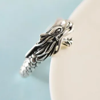 BOCAI Nou reale solid S925 argint Chineză stil retro Chinese zodiac Chinezesc dragon inel dominator femeie de moda ring