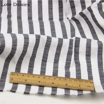 Bumbac Fire Vopsite Haină NEAGRĂ cu Dungi ALBE Material pentru Vara Manopera Îmbrăcăminte Tricou Bluza Rochie Pernă de Țesut