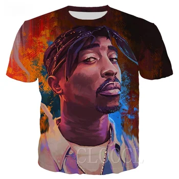 Bărbați Femei Vara Harajuku Tricouri Rapper 2Pac Tupac Amaru Shakur de Imprimare 3D Hip Hop tricouri Pulover Casual Tricou Homme