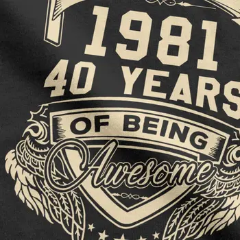 Bărbați T-Shirt-A Născut În August 1981 40 De Ani De Minunat Limitat De Bumbac T-Shirt Echipajul Gât Teuri De Îmbrăcăminte Pentru Adulți