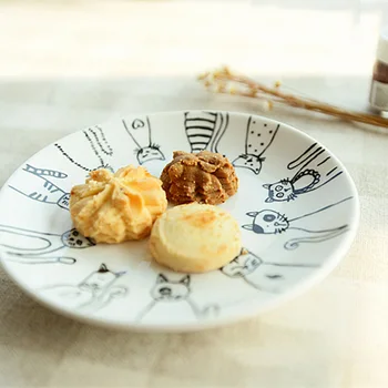 Cat de Ceramică Placă de Cina, Desert, Aperitiv Salata Friptura Farfurie de Servire Petrecere de Familie Pisica Serie Platou de mic Dejun Tacamuri XH8Z