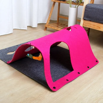 Cat Tunel de Companie Simțit Tub Pliabil Play Jucarie de Interior, în aer liber Kitty Catelus Jucării pentru Puzzle Exercitarea Ascunde de Formare D5005