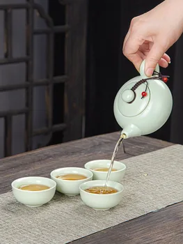 Ceai chinezesc Set Ceainic Ceramic Set de Călătorie Kong Fu Ceai Kit Cadou de Portelan Infuzor kung fu set de ceai