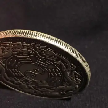 Chinez de Externe Tongbao Dublu Dragoni Taiji baguas Semn de Argint Monede Feng shui cu Monede Norocoase pentru Avere de Colectie