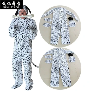 Copii Băieți Fete Onesie Dalmatians Câine Pătat Cosplay Costum De Flanel Cald Alb Negru Animale Drăguț Kigurumi Copii Salopeta Pijama