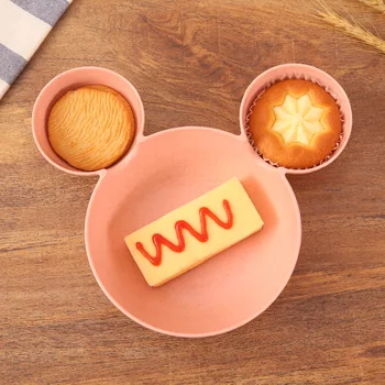 Copii drăguț Set de Tacâmuri de Paie Mickey Antena pentru Copii Container pentru Alimente Placa Minnie Tacamuri