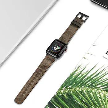 Curea din piele Pentru Apple watch band 44mm 40mm 42mm 38mm Retro Vaca watchband pentru iWatch bratara pentru Apple watch serie 5 4 3 6 se
