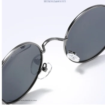 De lux Steampunk Polarizat ochelari de Soare Rotund Mens pentru Femei Ochelari John Lennon Vintage Retro Negru Ochelari de Soare gafas de sol