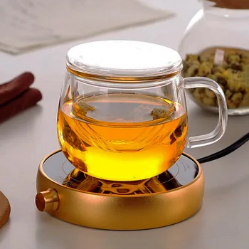 De uz casnic de Sticlă Ceașcă de ceai pentru Aragaz Birou de Căldură Rezistent la Temperaturi Ridicate rezistente la Explozie Ceai Infuser Lapte Floare Trandafir Cana de Ceai Ceașcă