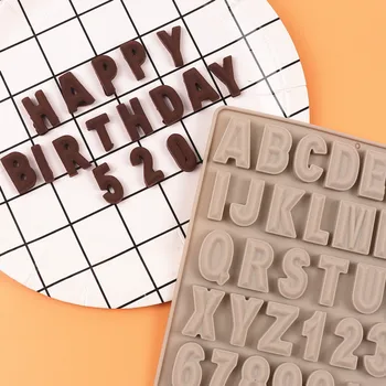Dearfod Silicon Scrisoare și Numărul de Mucegai Matrite de Ciocolata cu Jeleu Bomboane, produse de Patiserie DIY Decorare Tort Decoratiuni DBS205