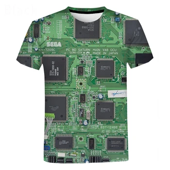 Design personalizat cip electronic Hip Hop T-shirt pentru bărbați 3DT tricou Harajuku stil Harajuku vară cu mânecă scurtă tricou