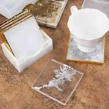 DIY cristal rășină epoxidică coaster pătrat coaster cutie de silicon mucegai mucegai Ruihe arta cutie de stocare oglindă rășină de silicon Q6M7