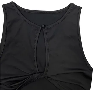 Doamnelor Vara Casual Stil Simplu Vesta Topuri Rezervor Solid Negru Fără Mâneci, Guler Rotund Slim Crop Top Pentru Femei Gol Afară De Streetwear