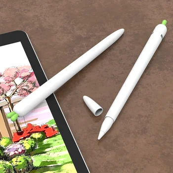 Drăguț Morcov Silicon Caz Creion pentru Apple Pencil 2/1 Caz pentru IPad Tableta Touch Pen Stylus Desene animate Manșon de Protecție Acoperă