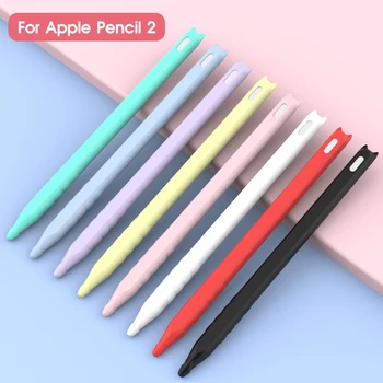 Drăguț Pisică Ureche Silicon Husă de Protecție Capac Pentru Apple Pencil 2 Titularul Peniță Coperta Piele caz de Protecție Pentru Apple Creion Pentru iPad 2