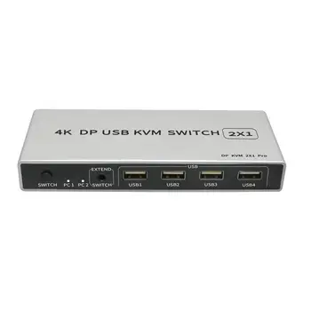 Dual Port 8K Displayport Switch KVM Compatibil cu USB KVM 4K/144Hz DP Comutator 4KX2K/60Hz 2K / 144Hz Displayport 2 in 1 KVM