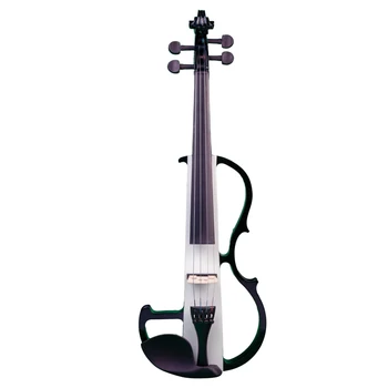 Electronice Vioara Profesionala Din Lemn Masiv 4/4 Full Size Tăcut Electric Violin Set Pentru Violonist Elevii Incepatori Negru+Alb
