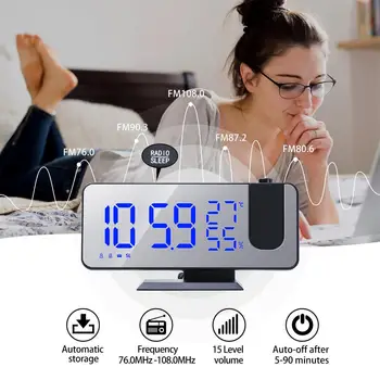 En-gros LED Digital Ceas cu Alarmă Ceas de Masa Electronice Ceas de pe Desktop USB serviciu de Trezire Radio FM Timp de Tavan Proiector Funcție