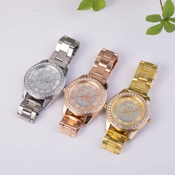 Faimosul Brand De Moda De Cristal De Înaltă Calitate Cuarț Femei Casual Aur Argint Din Oțel Inoxidabil Curea Rochie Ceas Reloj Mujer