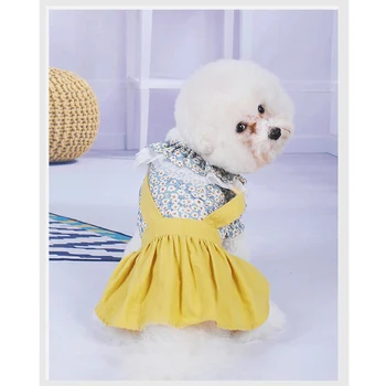 Fashion Princess Câine Rochie pentru Câini de talie Mică floarea Soarelui Tipărite Îmbrăcăminte pentru animale de Companie pentru Yorkies Primavara-Vara Pisica Haine Ropa Perro