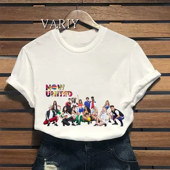 Femei de Moda Topuri Acum Unite Grup Tricouri Estetice Imprimate Grafic T-Shirt Femei Hip Hop Femeie T-shirt de Vara Tricou Alb