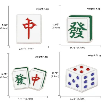 FIMAODZ Nouă Personalitate stil Chinezesc Mahjong Sichuan Broșă Pin Creative Wild Elevii Picătură de Ulei de Metal Ultimul Ac Zaruri Insigna