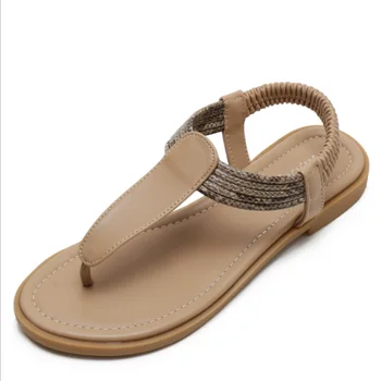 Flip-Flop Sandale Femei de Vară 2021 Plat Boem Simplu Sălbatice Retro Travel Roman Pantofi de Vacanță Pantofi de Plaja XM027