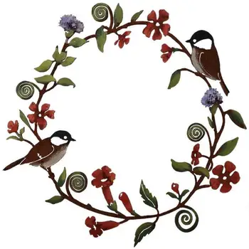 Flori Cununa de Arta de Perete Bird Ghirlanda de Metal Agățat Coronita pentru Usa de Perete Ferma Decor