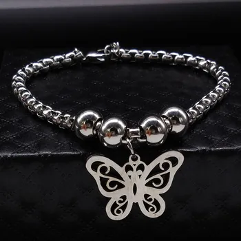Fluture din Oțel Inoxidabil, Bratari & Brățări pentru Femei de Culoare de Argint Brățări Brățări Bijuterii steel inoxidable BB1111D