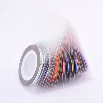 Gelfavor 30Pcs/Lot Multicolore Culori Amestecate Rulouri de Trasare Linie de Bandă de Decorare Arta de Unghii Autocolant de Unghii DIY Sfaturi de Instrumente de Manichiură