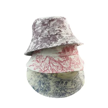 Găleată pălărie de Lux Unisex Pictura de Cerneală Florale de Animale Găleată Pălărie Femei Bărbați Tie-Dye Tipărite în aer liber Pescar Capac
