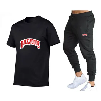 Hot-Vânzare de Vara T-Shirt Set de Pantaloni Casual Brand de Fitness Jogger Pantaloni, Tricou Hip Hop de Moda pentru Bărbați Treninguri