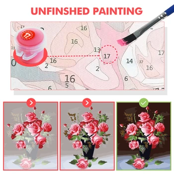 HUACAN Vopsea De Numărul de Flori Desen Pe Panza Imagini De Numărul Handpainted Kituri de Acasă Decorare