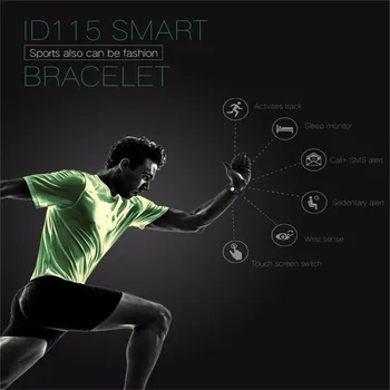 ID115 Inteligent Brățară Fitness Tracker Pas Contor Monitor de Activitate Trupa Ceas Deșteptător Vibrații Bratara pentru iphone, Android telefon