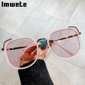 Imwete Moda Supradimensionat ochelari de Soare pentru Femei Ochelari de Soare Ochi de Pisica Oameni de Metal de Design de Epocă Negru Ochelari Stil de Călătorie Nuante UV400