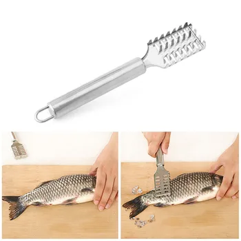 Instrument de bucătărie din Oțel Inoxidabil Scară de Pește Remover Curat Scala Racleta Peeler L5YE